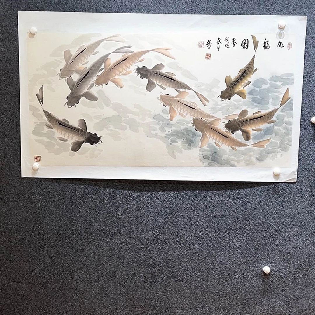 国画纯手绘画心原创