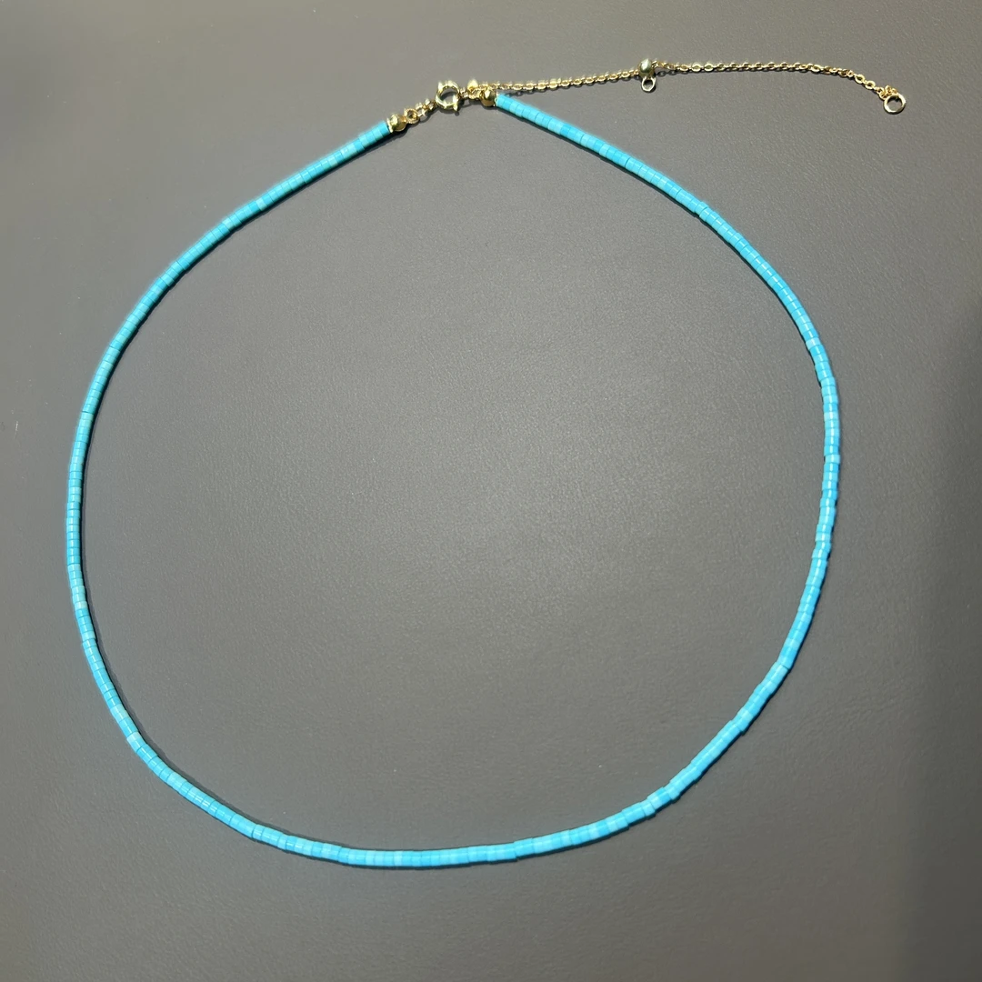 链子925银 0505 925 浅蓝色项链（41+10）(2mm)