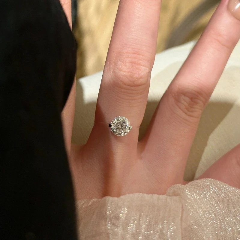 【艺凡】隐形鱼线锆石戒指轻奢简约小众爆闪食指戒时尚百搭拍照配件