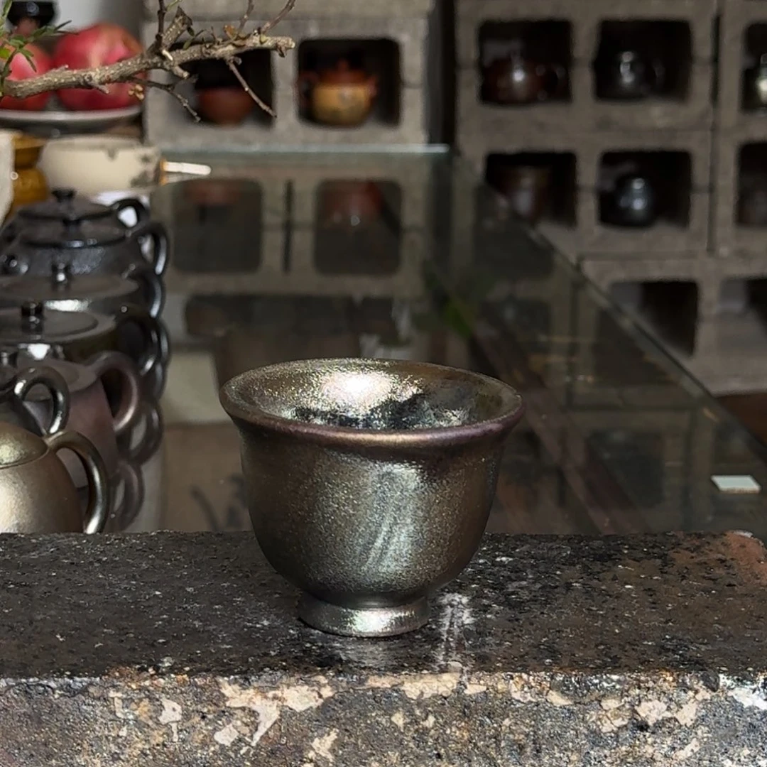 建水紫陶紫泥柴烧茶具主人杯