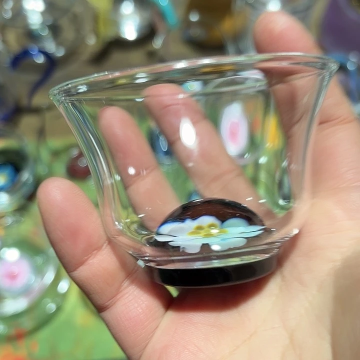 玻璃手工艺品玻璃茶器双生莲清杯
