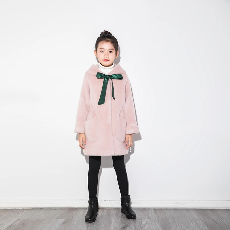 大衣女童白色时尚毛呢中长款加厚秋冬冬季儿童气质大童女孩保暖
