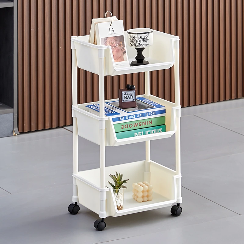 3层书桌置物架收纳储物架移动推车带轮子可移动卧室宿舍零食架1Z