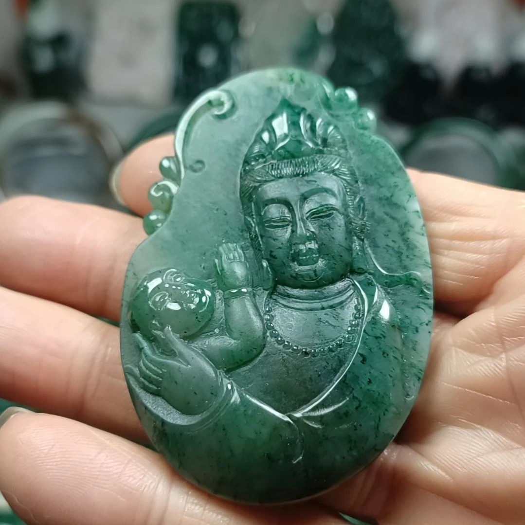 独山玉未镶嵌送子观音