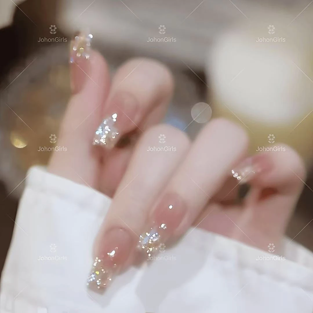 【 落日碎钻 】温精灵同款夏季超闪贴钻穿戴甲美甲