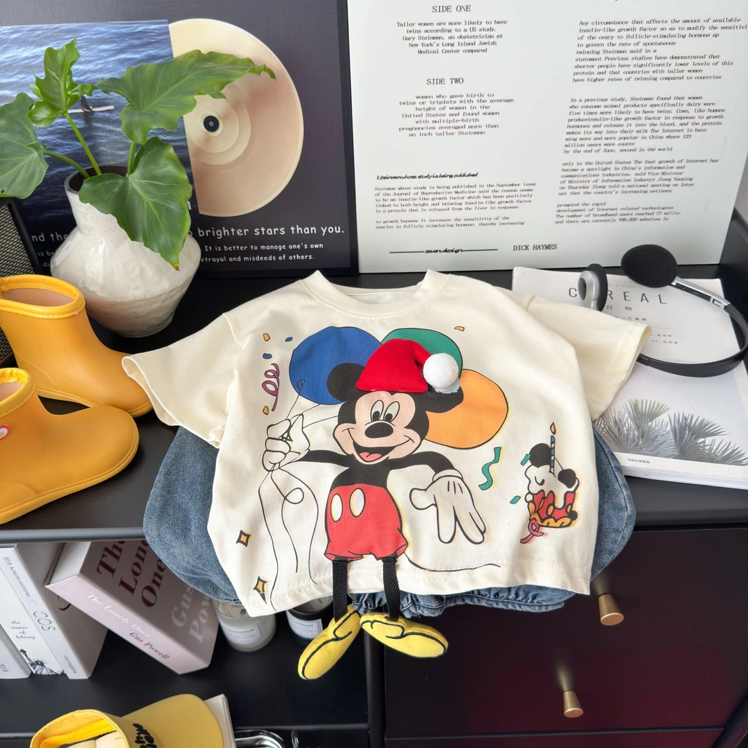 【立体琪琪】儿童短袖T恤男女童夏季薄款纯棉半袖宝宝韩版玩偶T恤