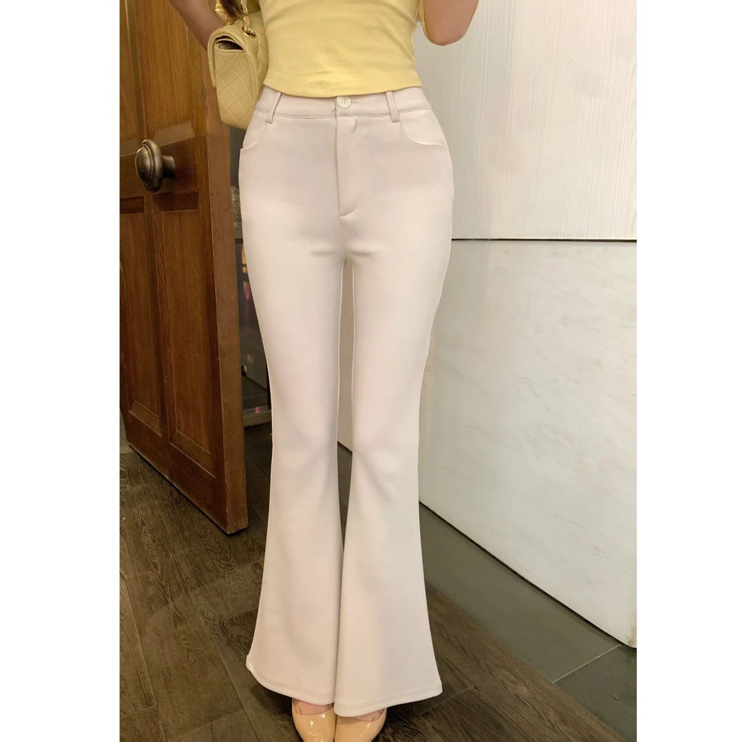 SZA【缤纷心情】春季新款高级感阔腿微喇叭高腰显瘦休闲裤A-1537