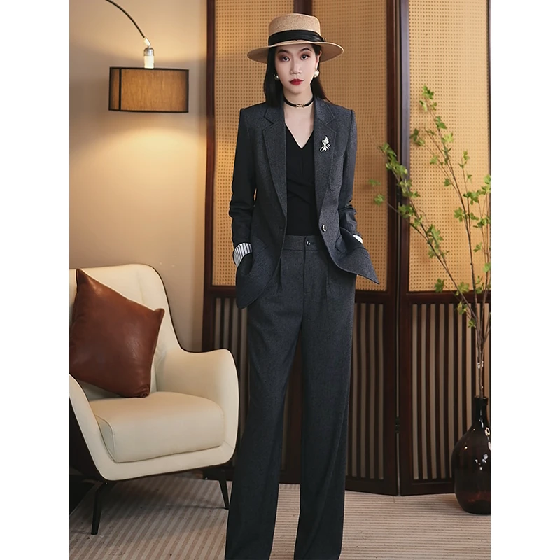 【CiCi小姐】2025春季新款黑色时尚女神优雅气质修身女装套装