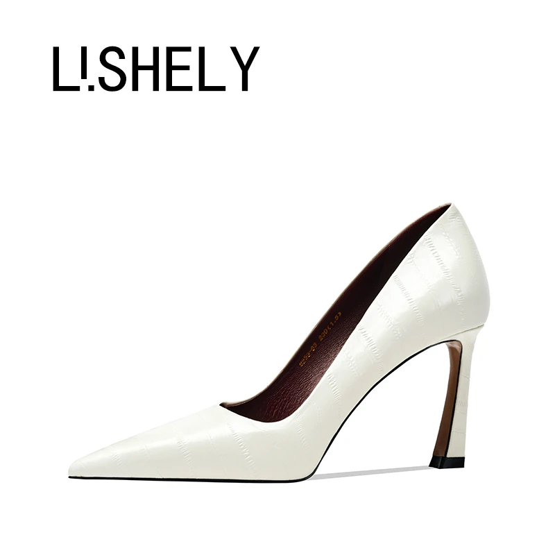 1132[晨熙暖语]职业单鞋性感白色法式女士细跟高跟鞋百搭软皮