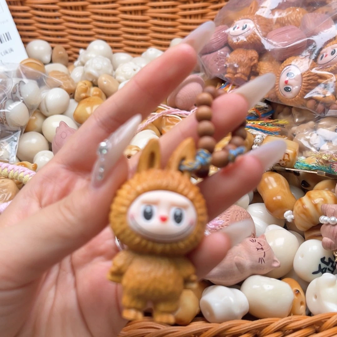 白玉菩提吊坠c38mm/1颗檀木拉布布