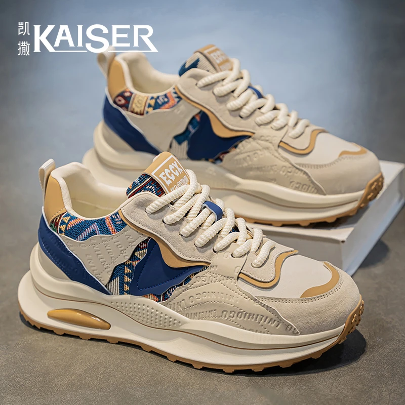 凯撒男鞋新款百搭耐磨运动休闲阿甘鞋男士舒适软底老爹鞋子BK245