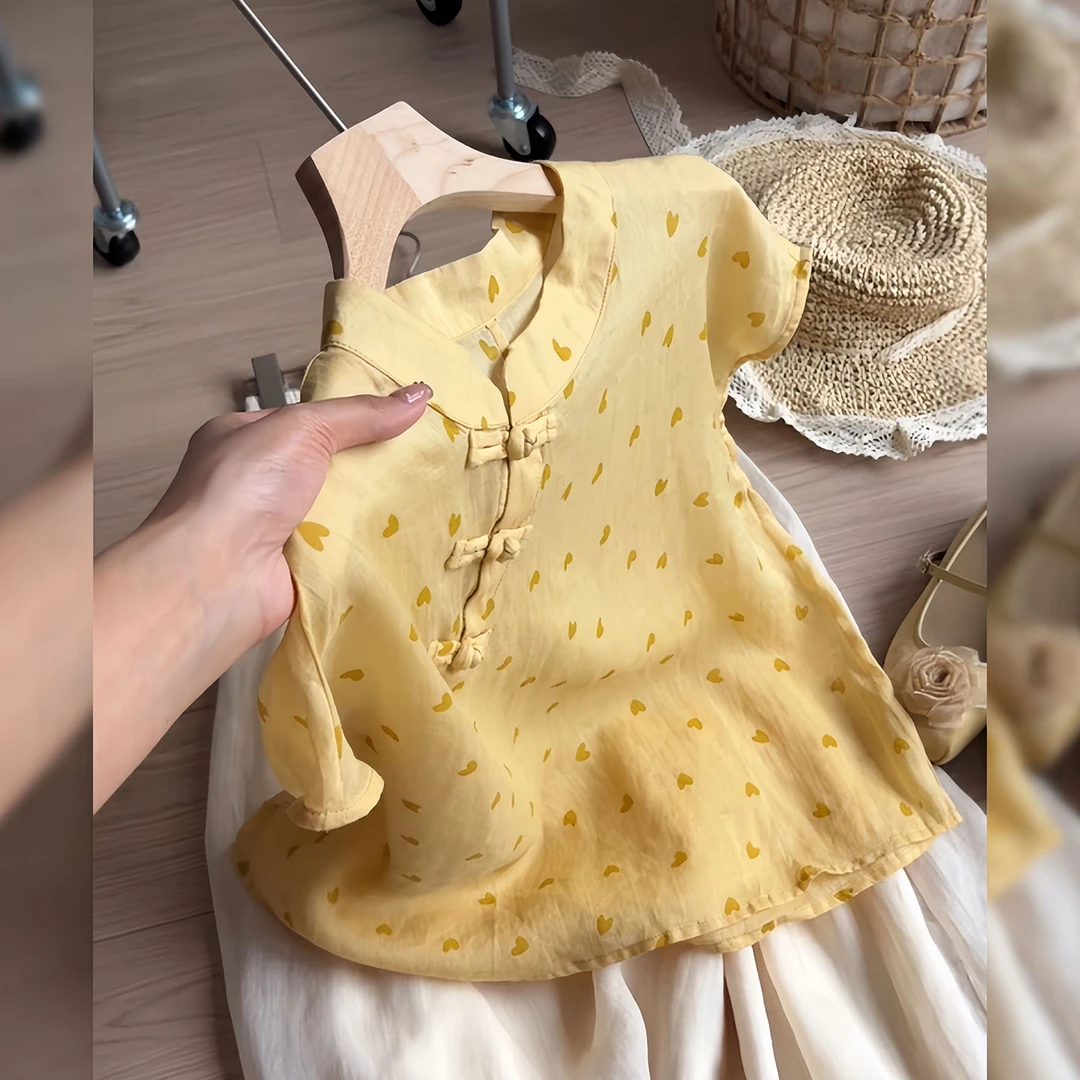 新中式国风盘扣短袖衬衫女2025夏季新款休闲宽松上衣气质时尚女装