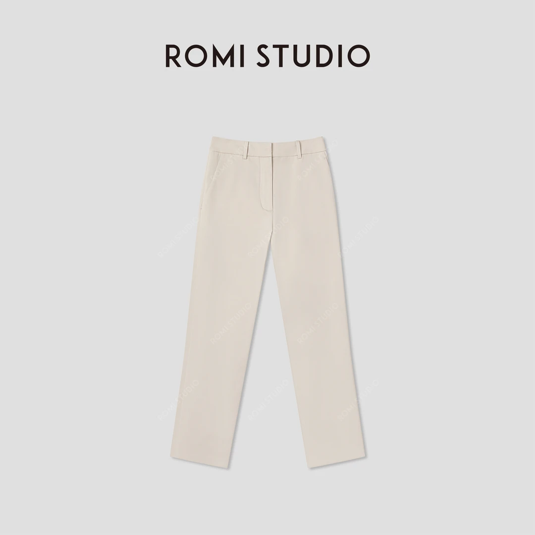 ROMI STUDIO“舒适自在”老钱弹力梭织挺括九分休闲裤 RWCSXL3454