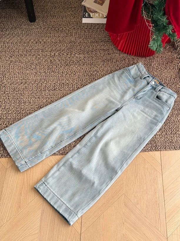 「大昕·1997」加绒浅色牛仔裤