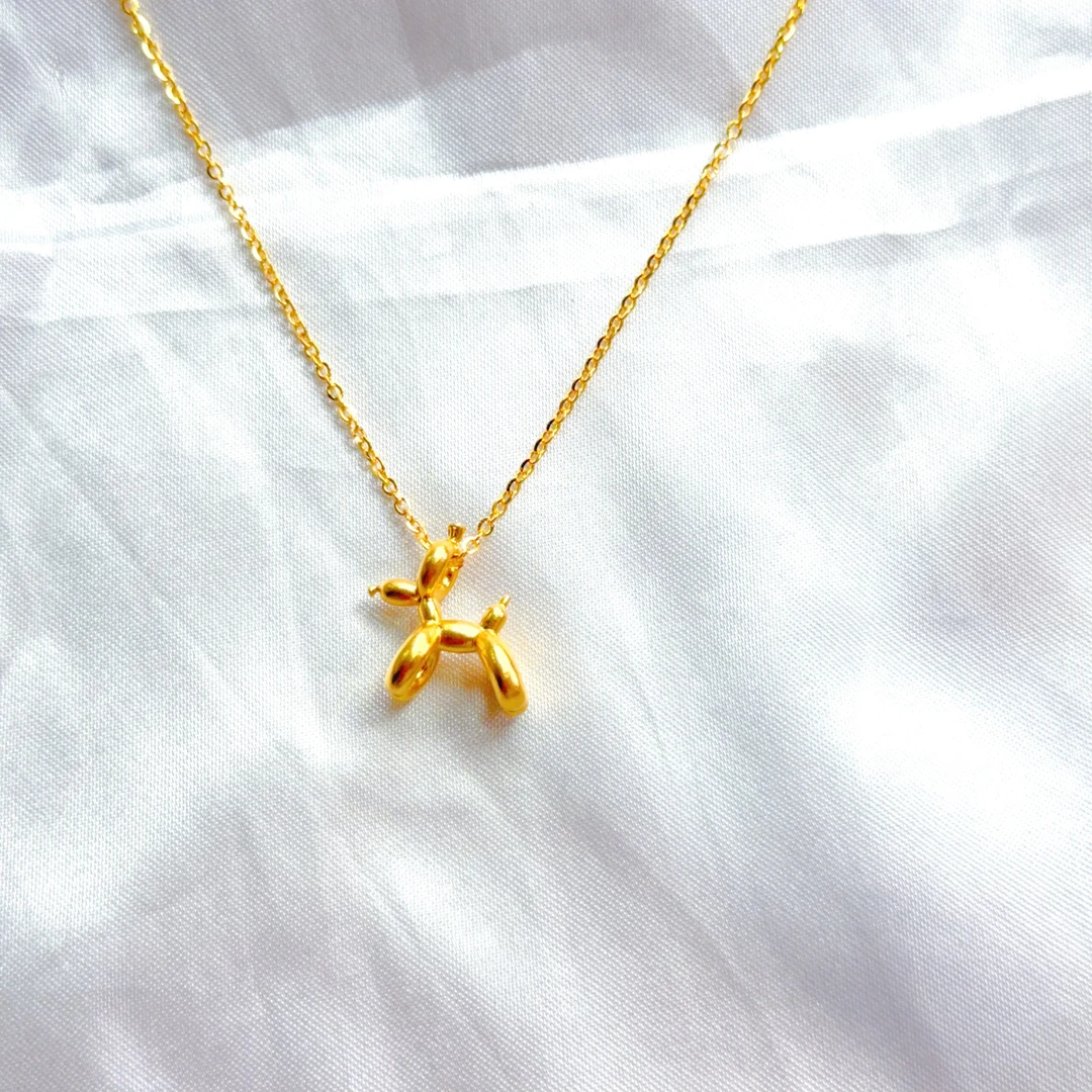 J {江江好} 足金999 5G工艺套链 气球小狗套链