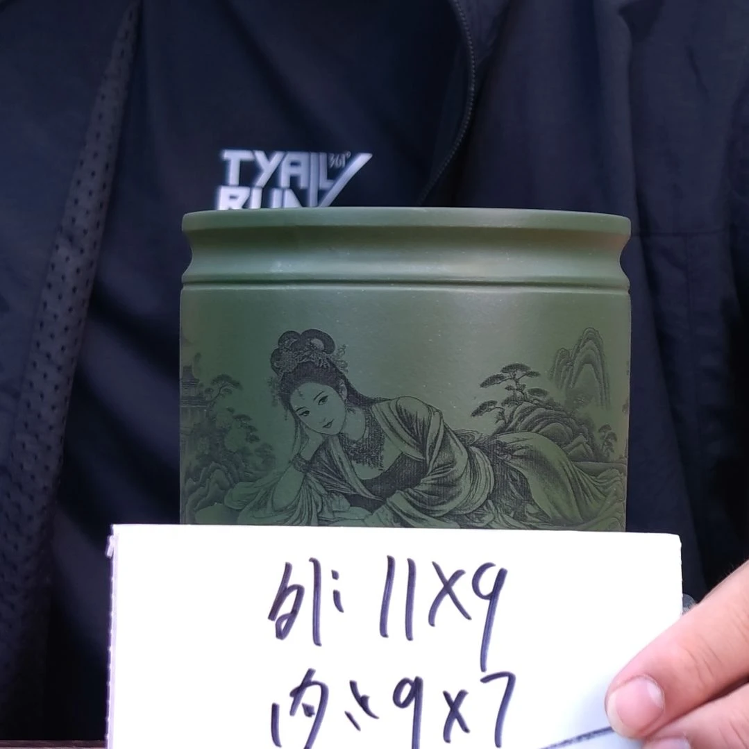紫砂花盆同喜同喜