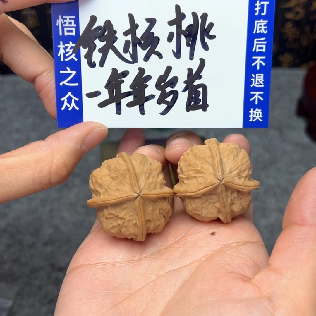 文玩核桃把件年****财铁核桃