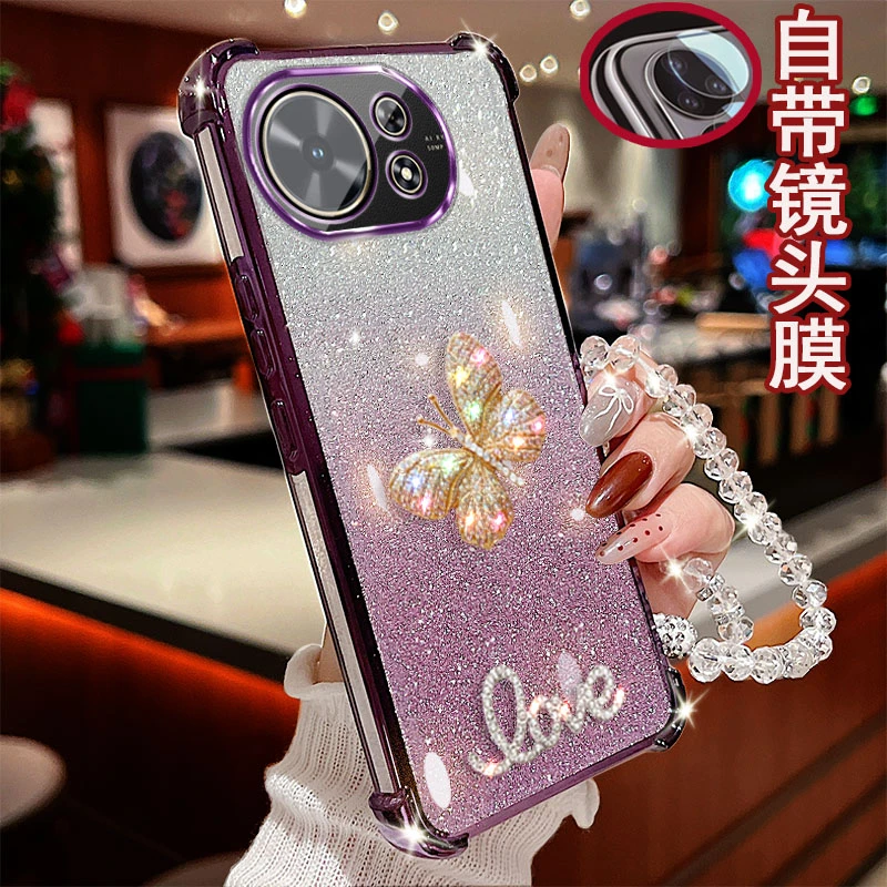 适用华为麦芒40 5g手机壳TYH651M-02镶钻彩蝶四角气囊防摔套全包