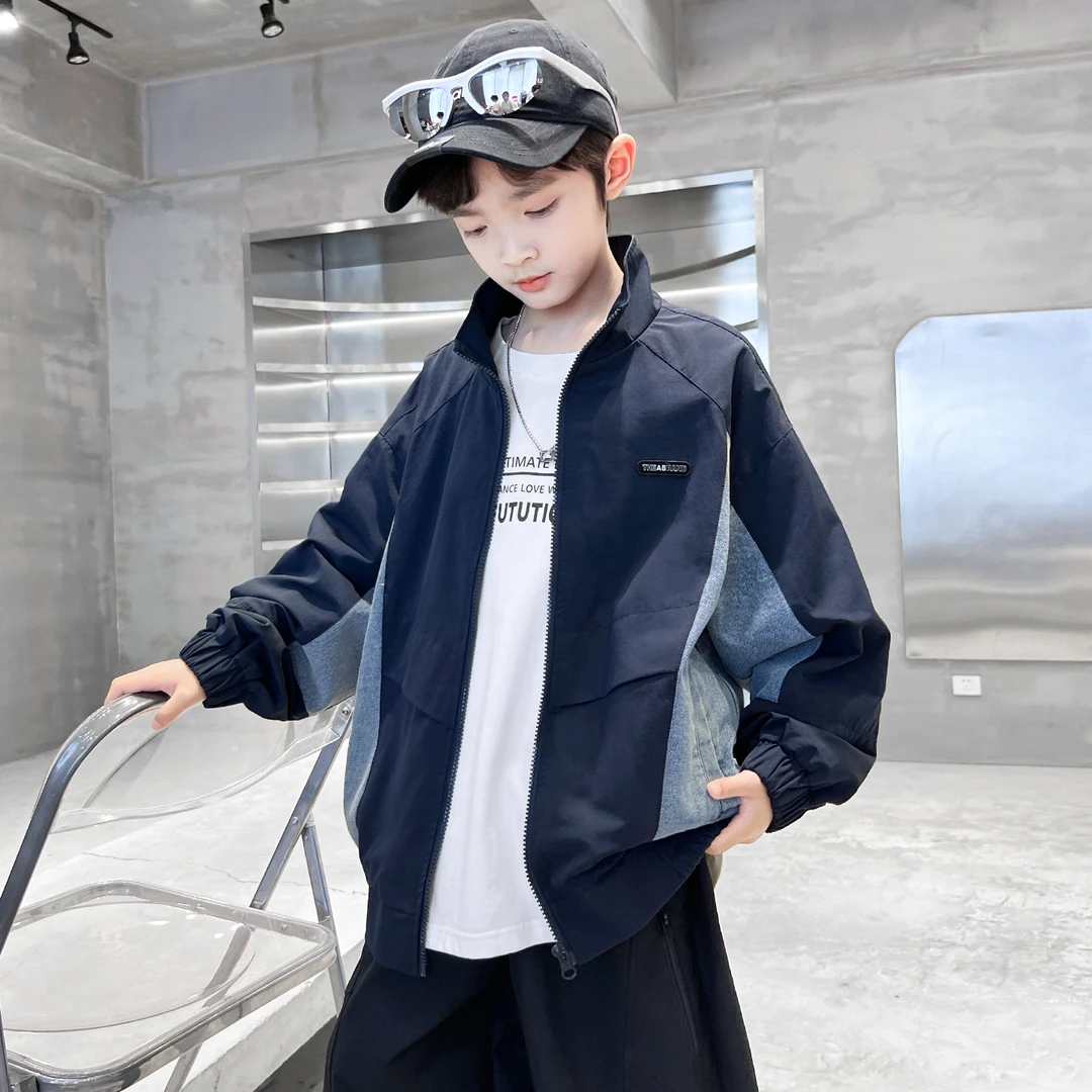 男童春秋款外套2025新款秋季夹克中大儿童男孩秋装帅气时髦运动潮