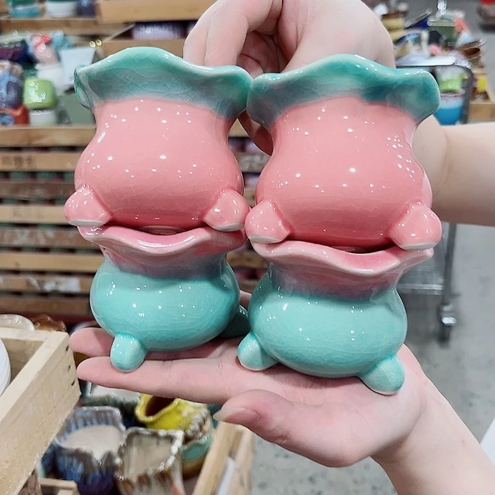 有孔.凑单10元陶瓷花盆发货！