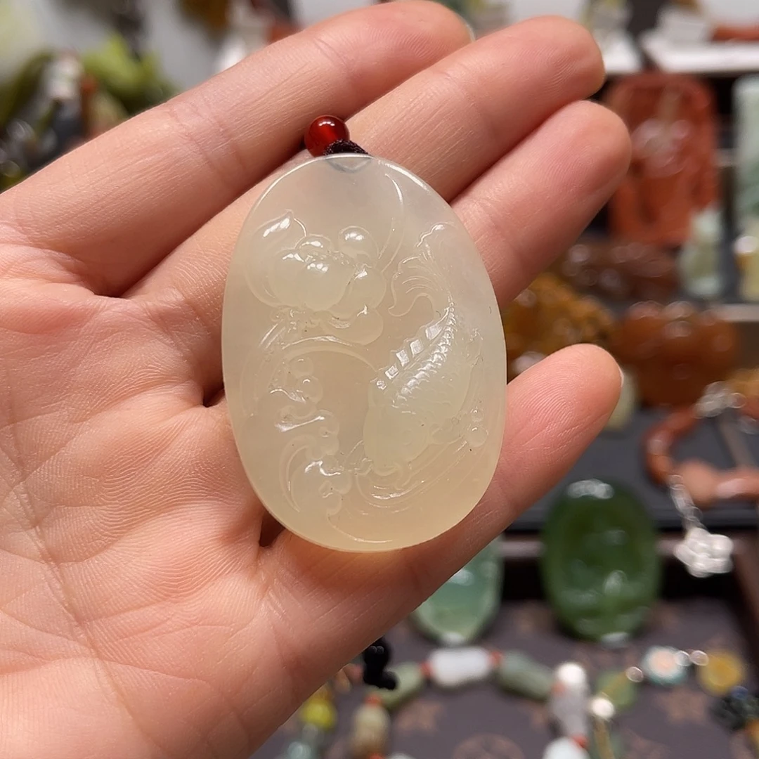 未镶嵌岫玉吊坠，挂件，