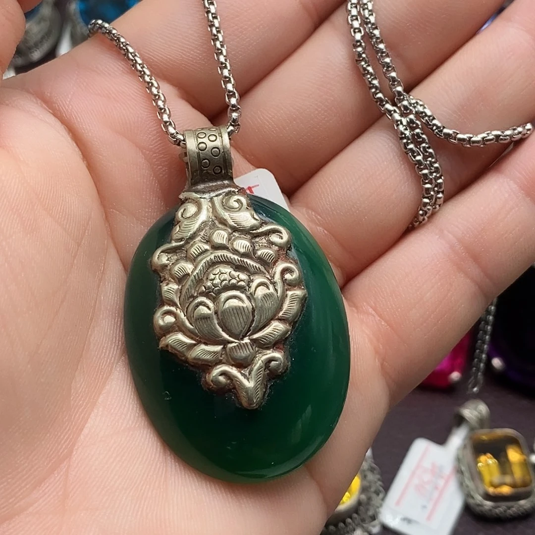 仿水晶吊坠925银厦****陈晓鱼尼泊尔手工制作