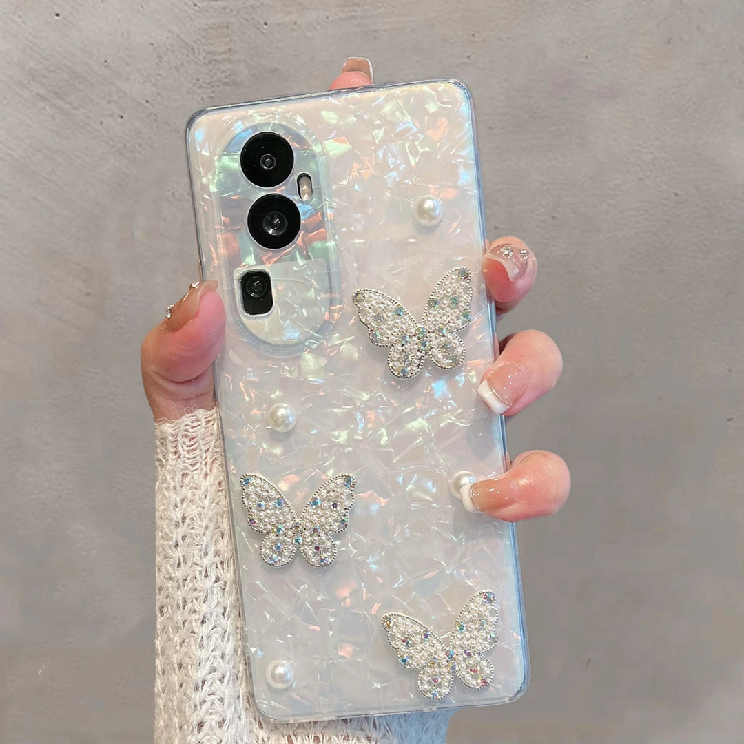 适用于opporeno10手机壳10pro半透明pro+新款女phw110小清新蝴蝶