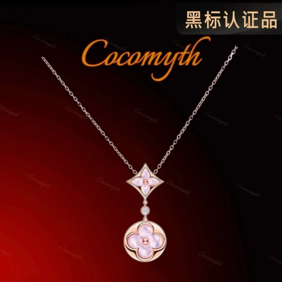 【镀K金】轻奢高档方圆老花项链D658