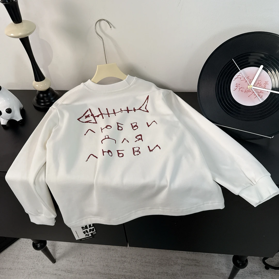 川度2513儿童印花磨毛秋冬装百搭男童女童亲子宽松长袖打底衫上衣