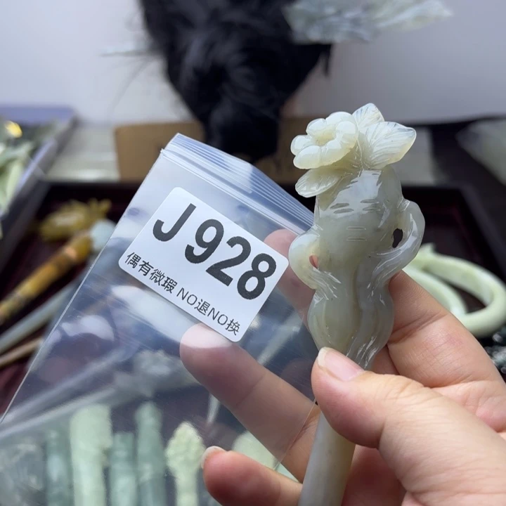 蛇纹石玉发饰合金糖*✨