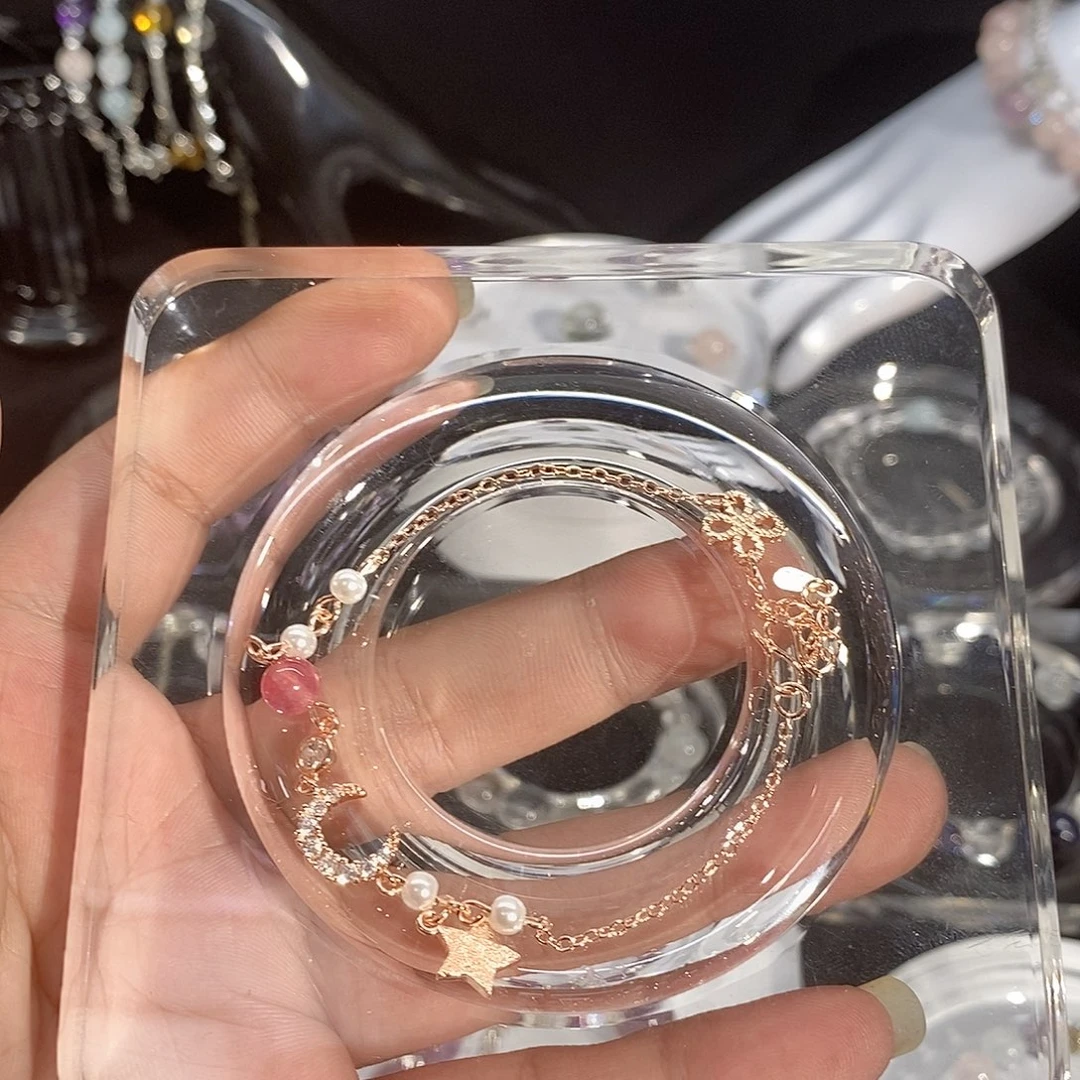 合金手链水晶草莓晶玫瑰金色手链