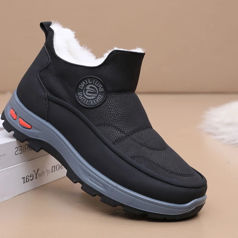 老北京布鞋男棉鞋冬季加绒加厚保暖爸爸棉靴中老年防滑羊毛雪地靴