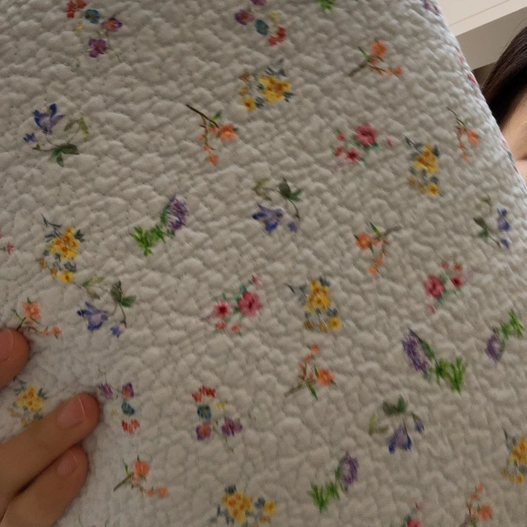 棉120*200 蓝色碎花床盖
