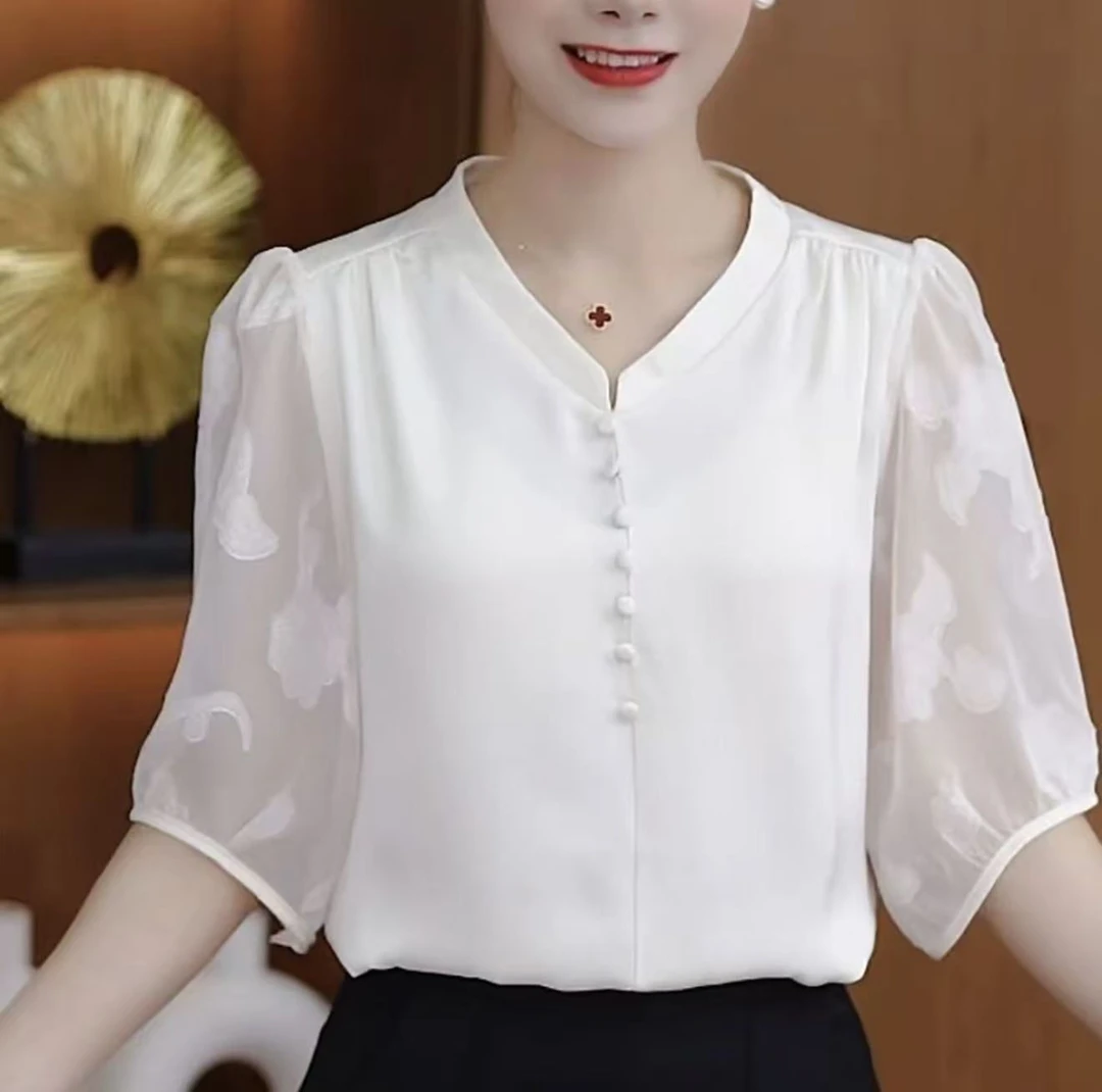 中袖休闲显瘦遮肚亚麻T恤设计感休闲风显瘦洋气宽松