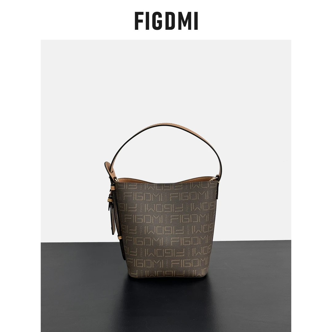 FIGDMI/菲格迪迈新款高级质感水桶包托特包斜跨子母单肩包F28