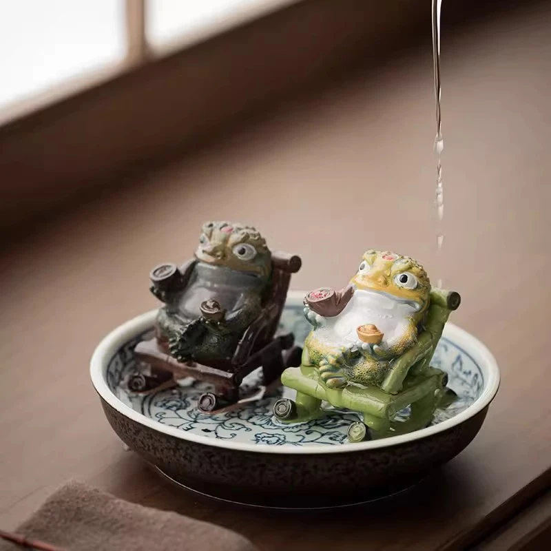 摇摇椅变色金蟾茶宠摆件茶玩有趣味茶桌茶台茶几可养茶具配件茶艺