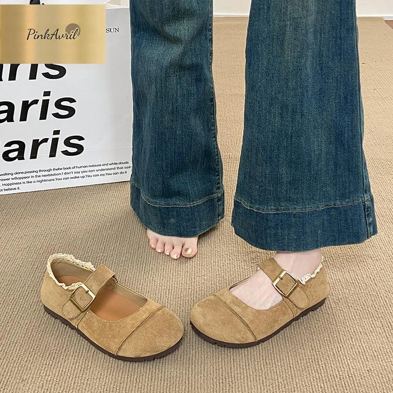 PinkAvril法式鞋玛丽女珍鞋2025鞋新款春夏季仙女风平底年勃肯复