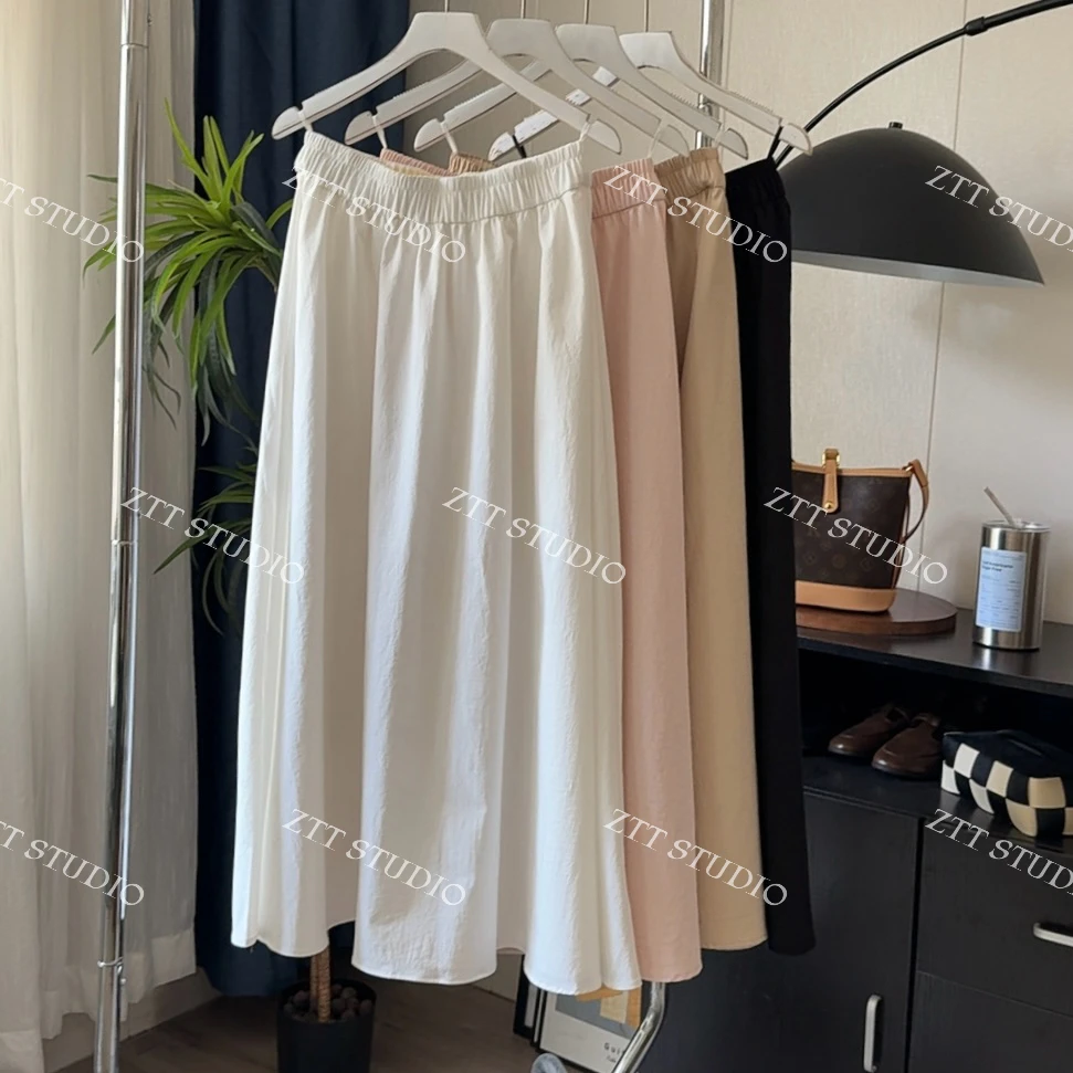 【ZTT】A字半身裙显瘦高腰休闲百搭夏季宽松中长款纯色韩版气质