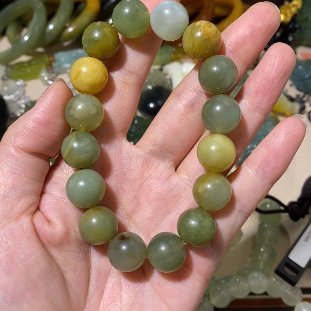 未镶嵌蛇纹石玉手链