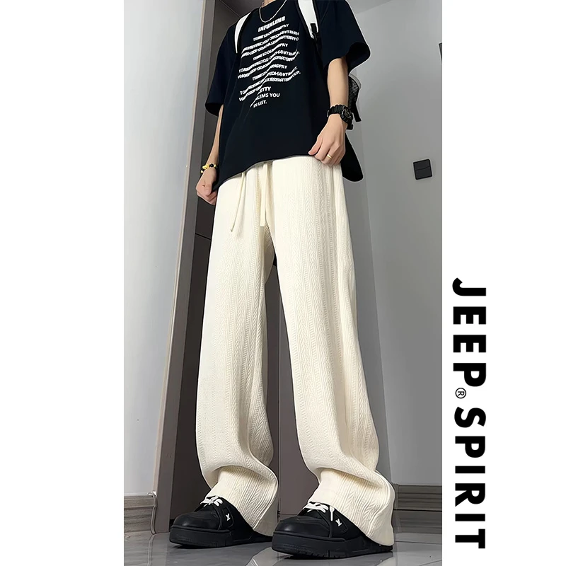 【高品质】JEEP吉普美式提花高级感设计休闲裤百搭运动cleanfit卫裤