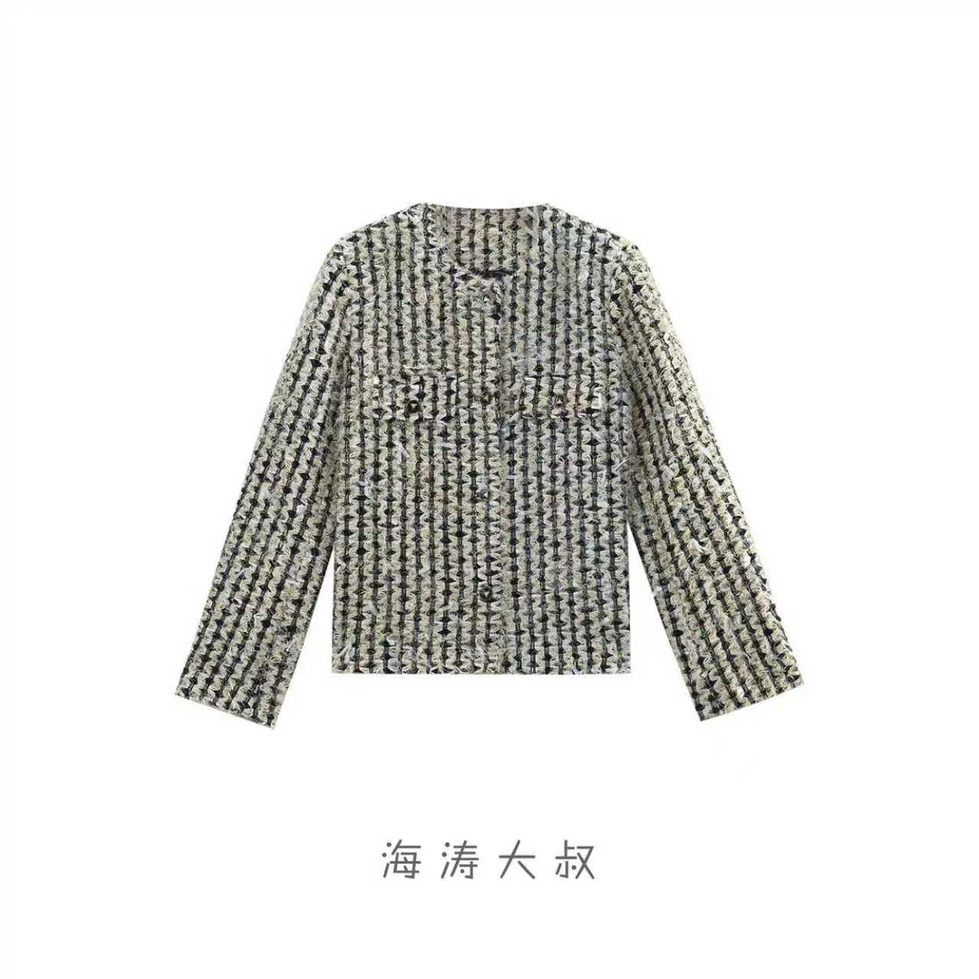 【海涛大叔】绵羊毛流金气质小香风外套