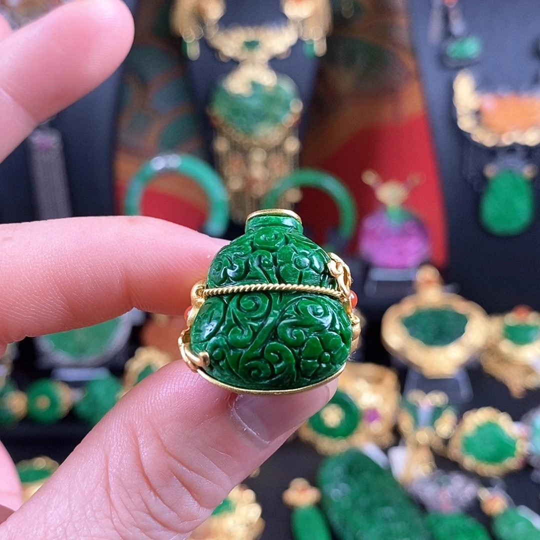 翡翠银S925镶嵌戒指戒指