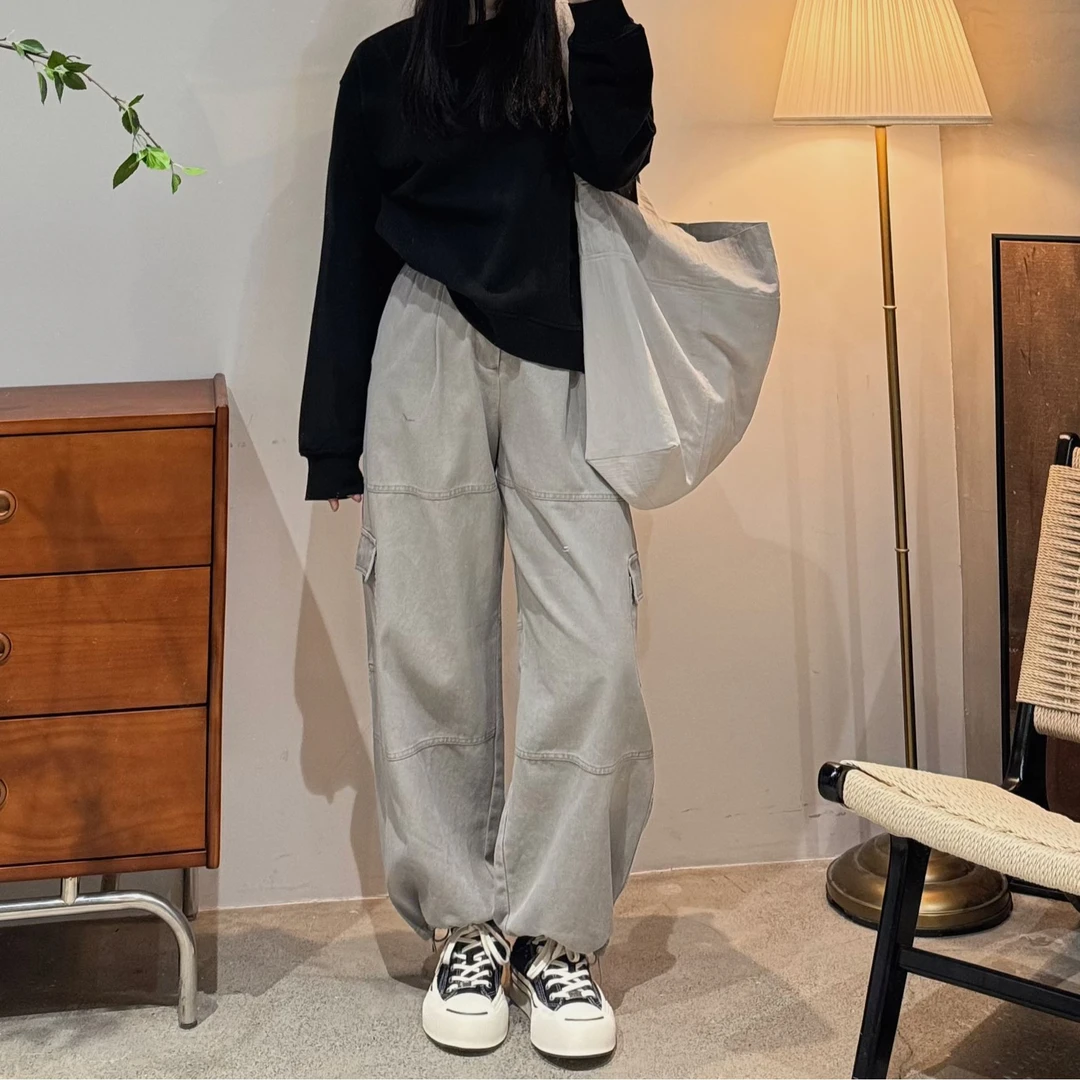 今婷裤子女款爆款2025新款夏季薄款阔腿女装直筒休闲裤-X25112309