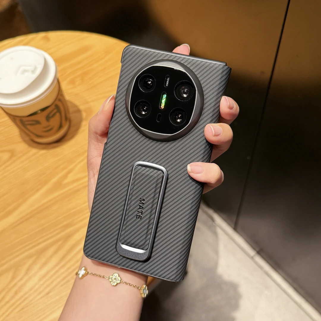 适用华为MateX5手机壳双中轴铰链保护x6典藏版高级感旋转腕带支架