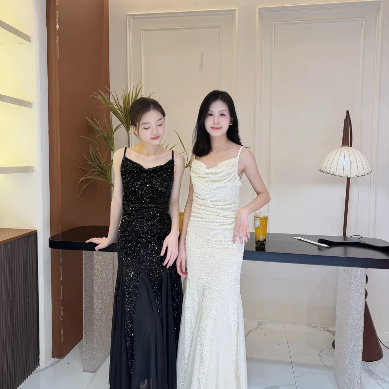 印花晚礼服礼服中长裙斜肩蕾丝宴会连袖连衣裙一字领:892617