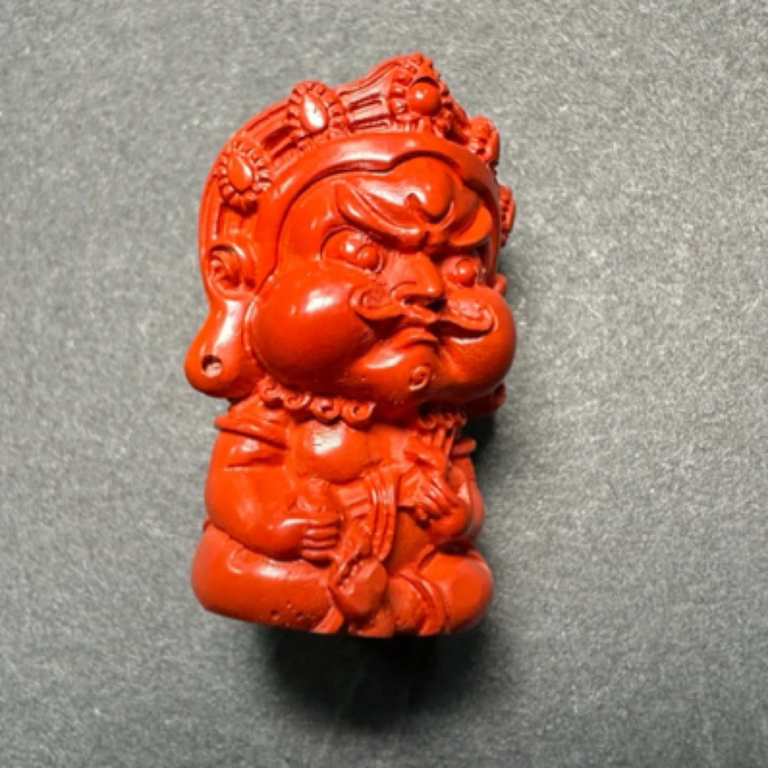 含辰砂工艺品含辰砂工艺品高含量红砂黄财神项链吊坠正品保真配饰