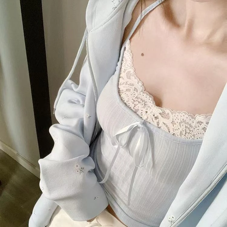 喵【001-104】2025年新款质量版甜辣妹风夏季美背吊带蕾丝源头工厂