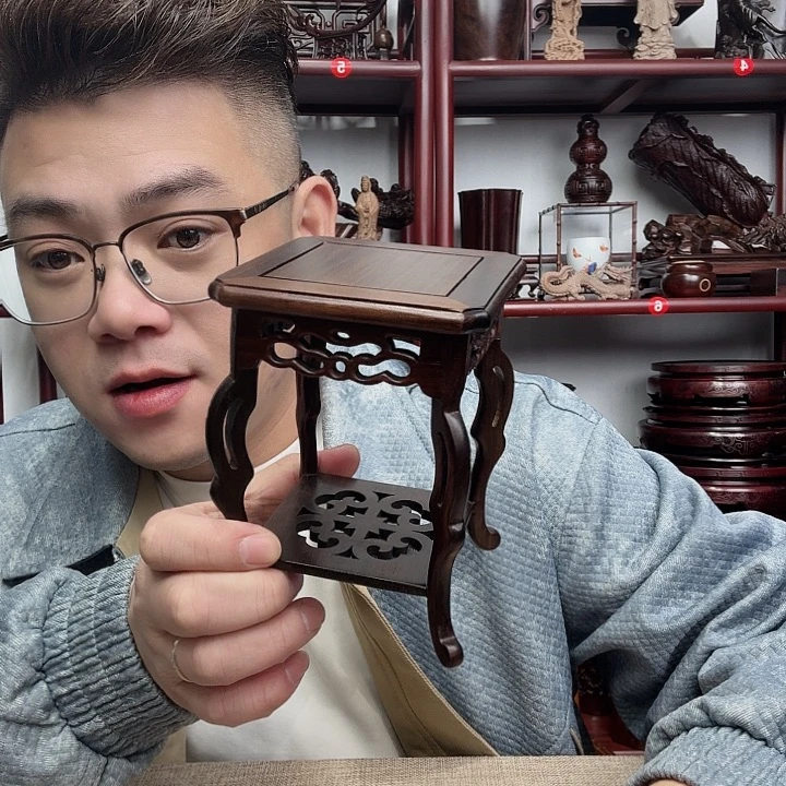 大红酸枝工艺品底座