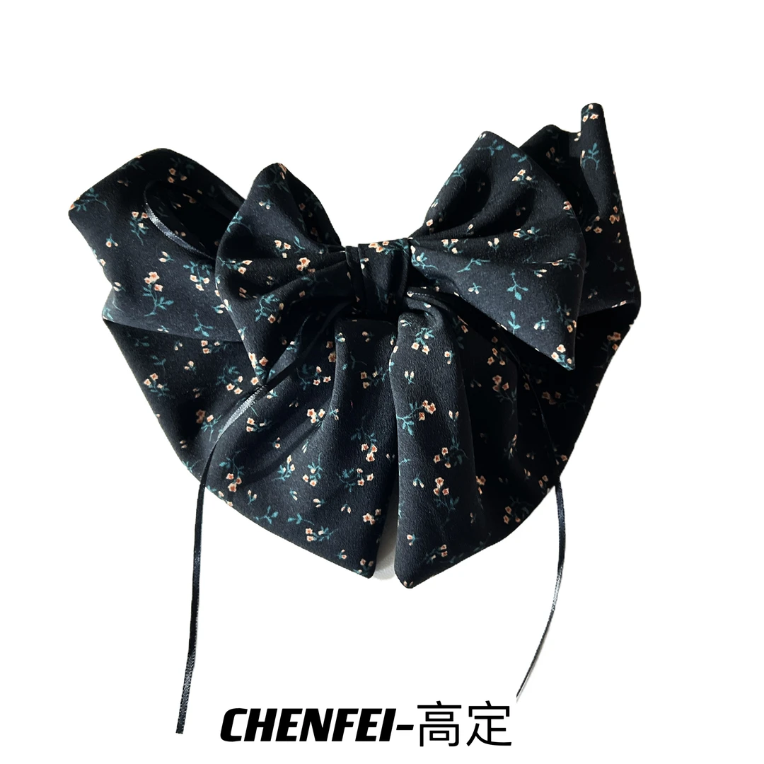 多层蝴蝶结马尾夹星空吊坠气质发夹后脑勺半扎发夹显发量1683