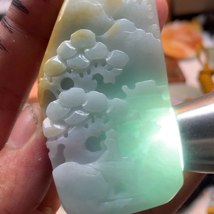 翡翠未镶嵌颈饰保真天然a货翡翠